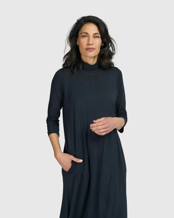 alembika-essential-a-line-dress-ocean-damen-midikleid-langarm image 4