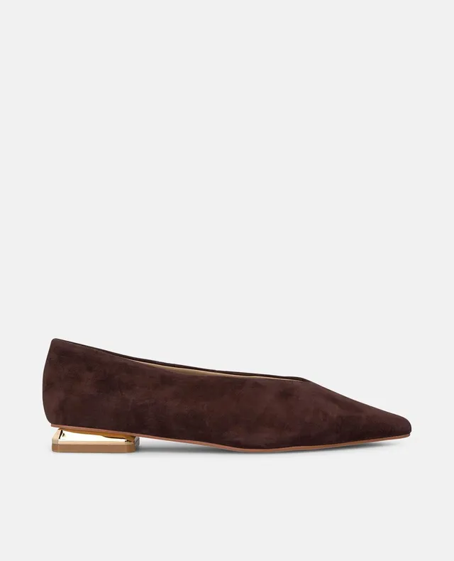 alma-en-pena-ballerinas-spitz-aus-veloursleder-braun image 1