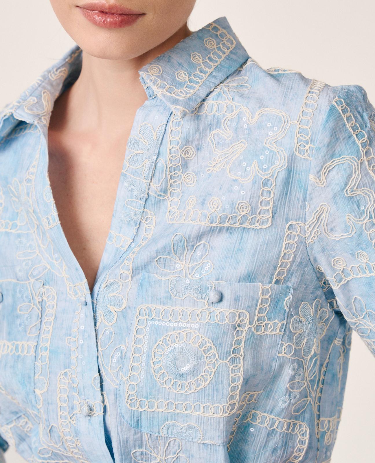 alma-en-pena-midi-kleid-stickerei-pailletten-blau-mit-raffia-g-rtel image 7