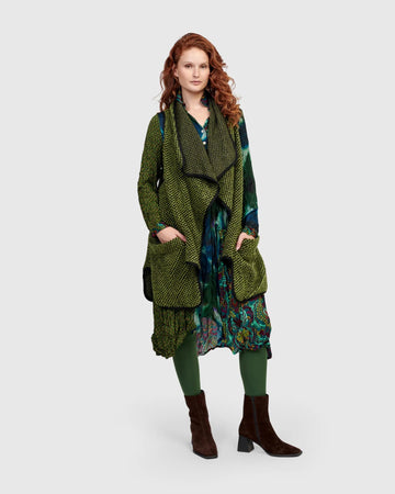 alembika-zora-vest-green-strickweste-mit-wasserfallkragen image 4