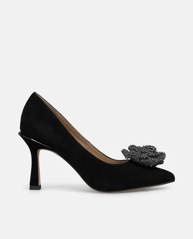 alma-en-pena-pumps-mit-blume-spitze-zehen-9-cm-schwarz image 1