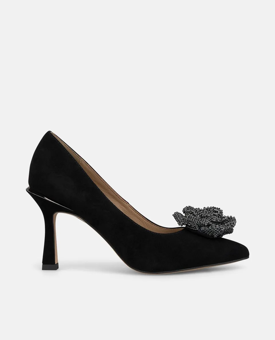 alma-en-pena-pumps-mit-blume-spitze-zehen-9-cm-schwarz image 1