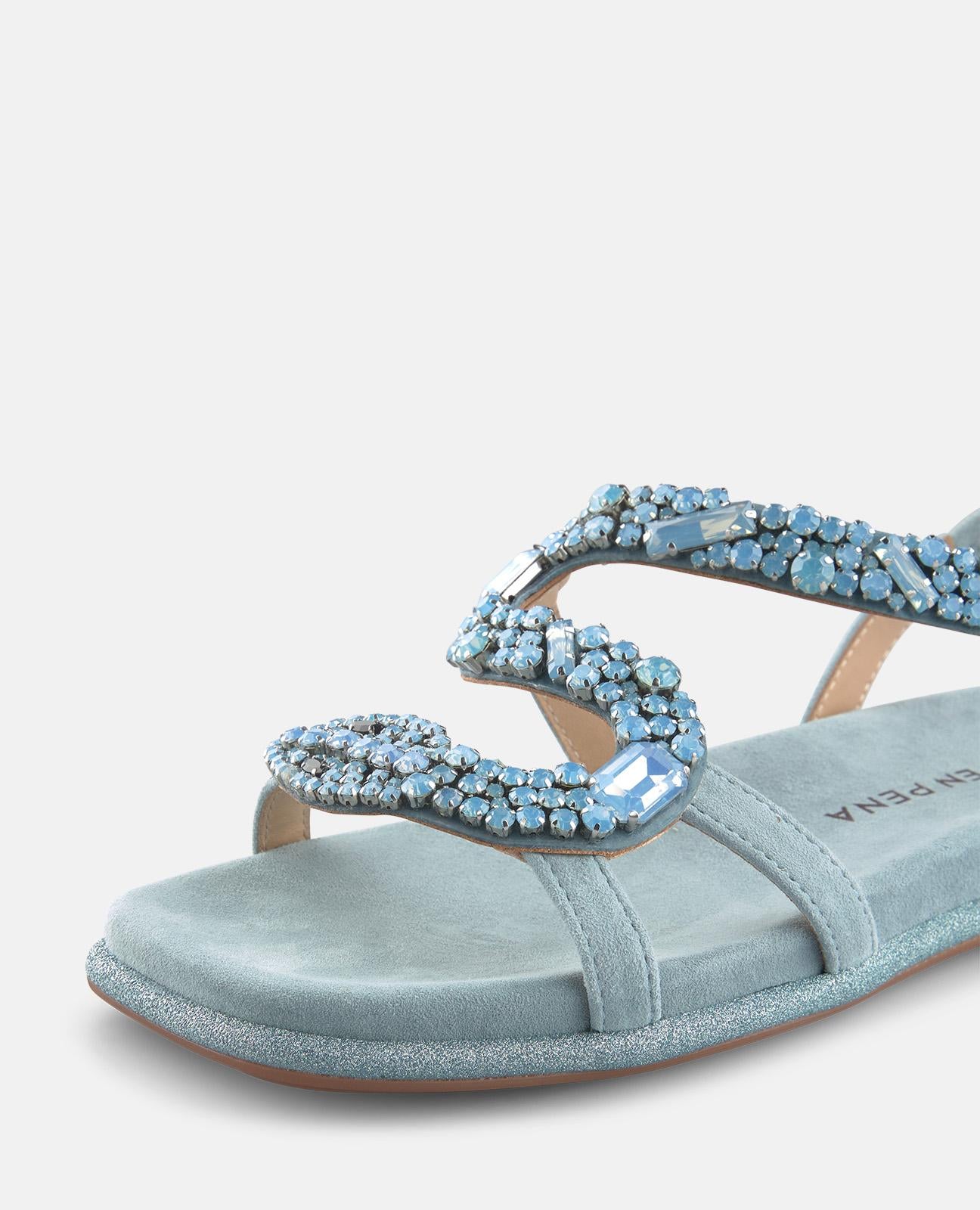 alma-en-pena-flat-snake-sandalen-mit-strass-hellblau image 5