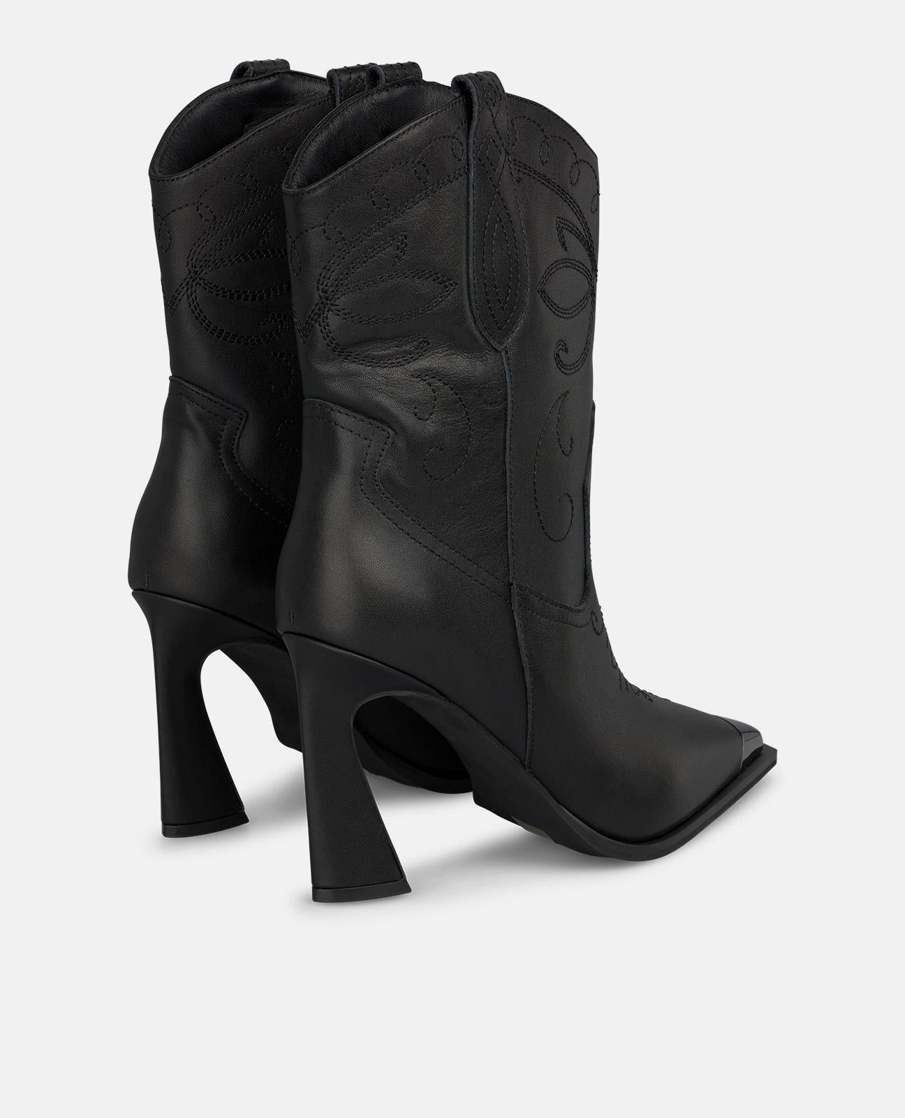alma-en-pena-stiefeletten-schwarz-stickerei-trichterabsatz-9-5-cm image 3