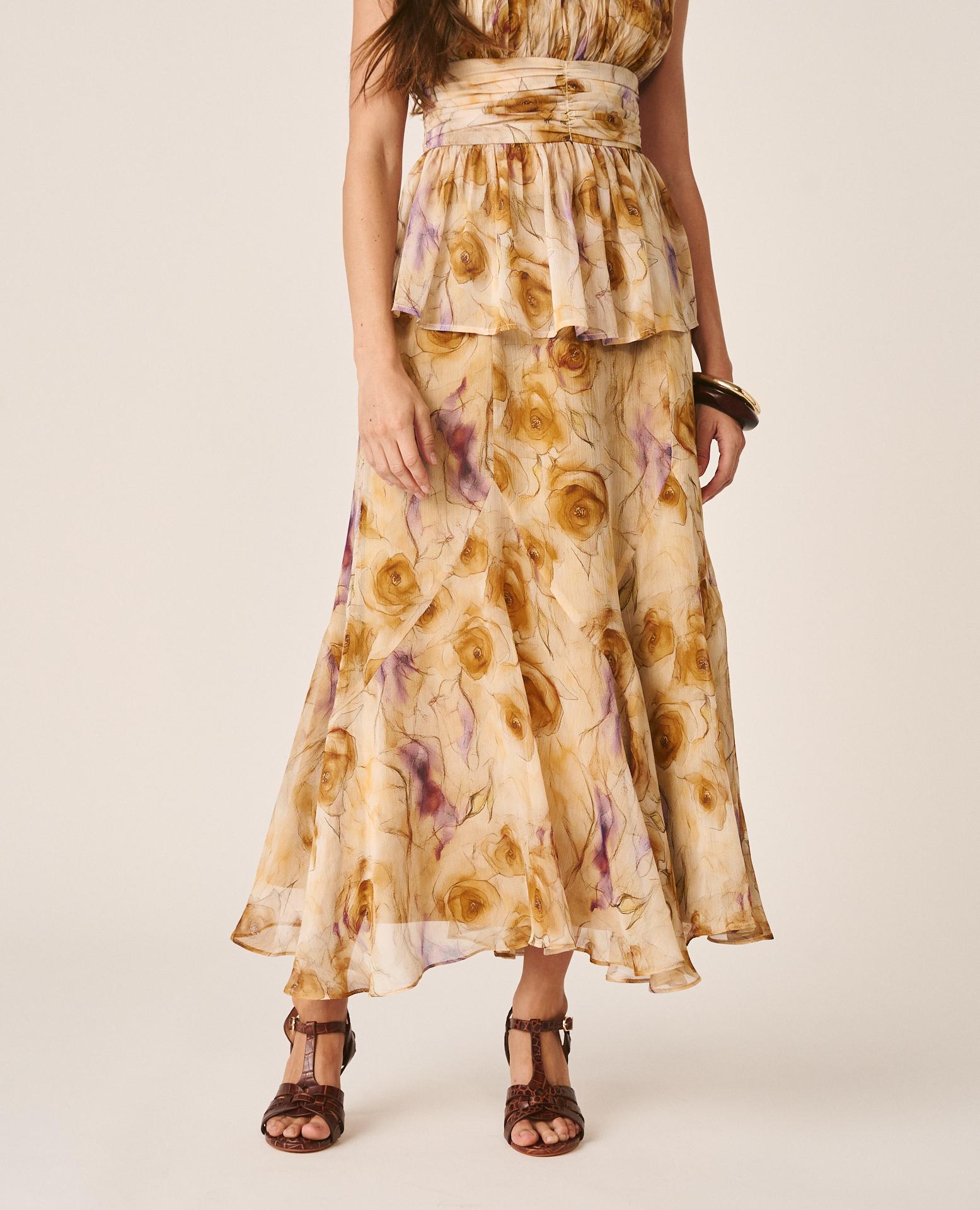 alma-en-pena-floral-midirock-chiffonrock-senfgelb image 3