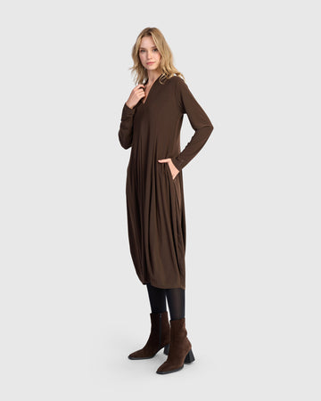 alembika-essential-slinky-cocoon-dress-sepia-midi-kleid image 5