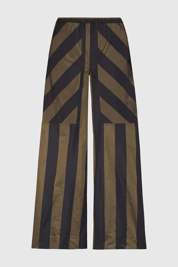alembika-whisper-pants-khaki-streifen-schlupfhose-viskose image 1