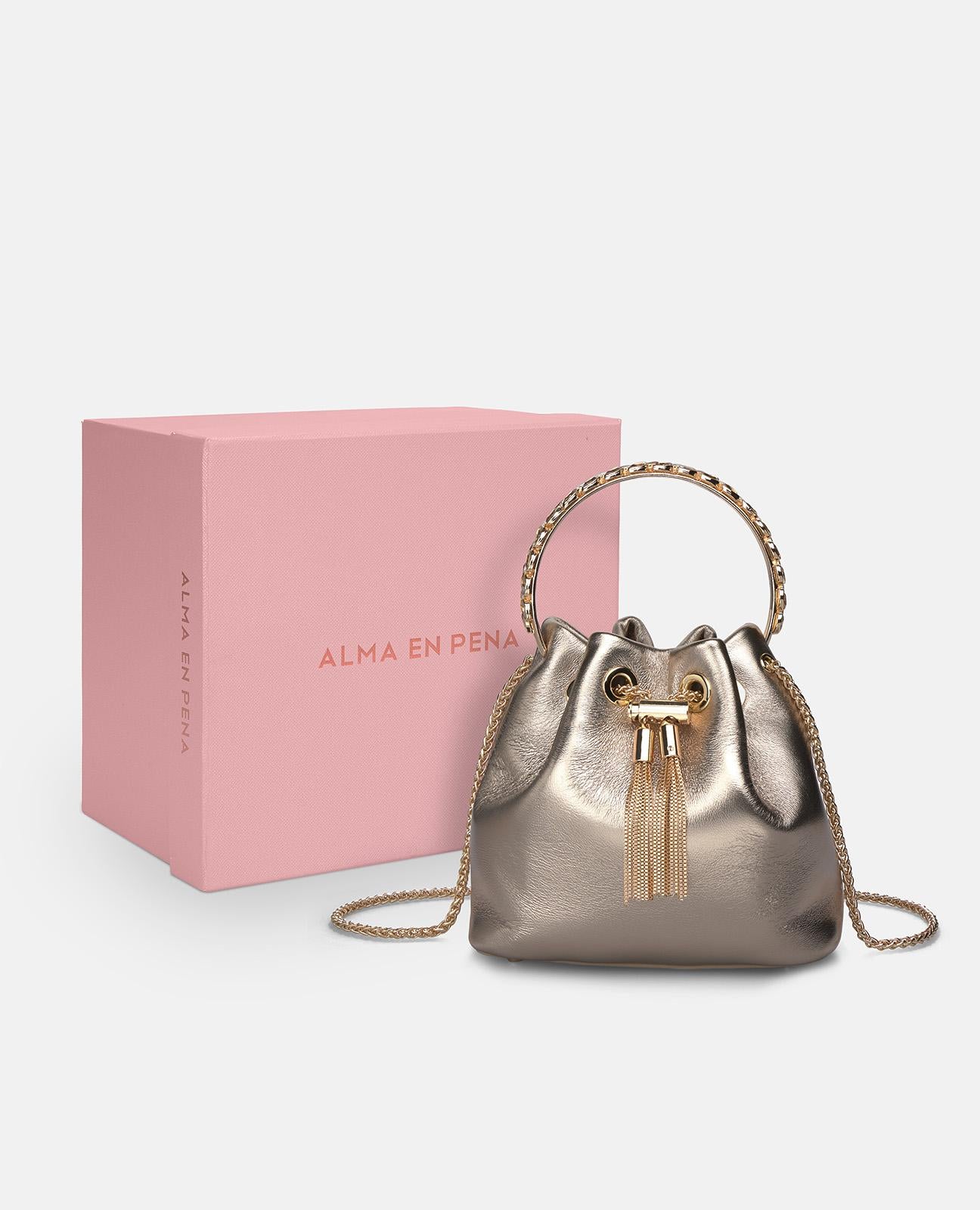 alma-en-pena-handbag-with-rhinestone-handle-bowler-tasche-bronze-party image 4
