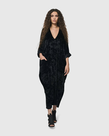 alembika-saturnalia-ad133b-samt-muumuu-kleid-schwarz image 2