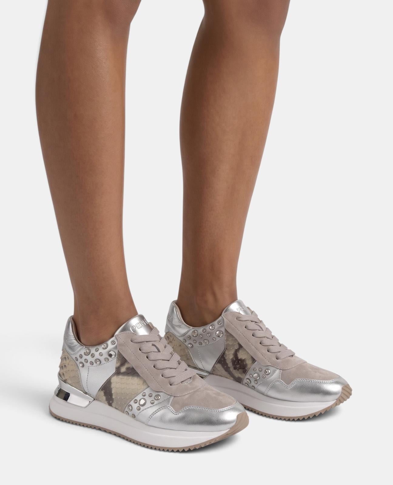 alma-en-pena-metallic-leather-sneaker-sneaker-braun-strass-4-cm image 5