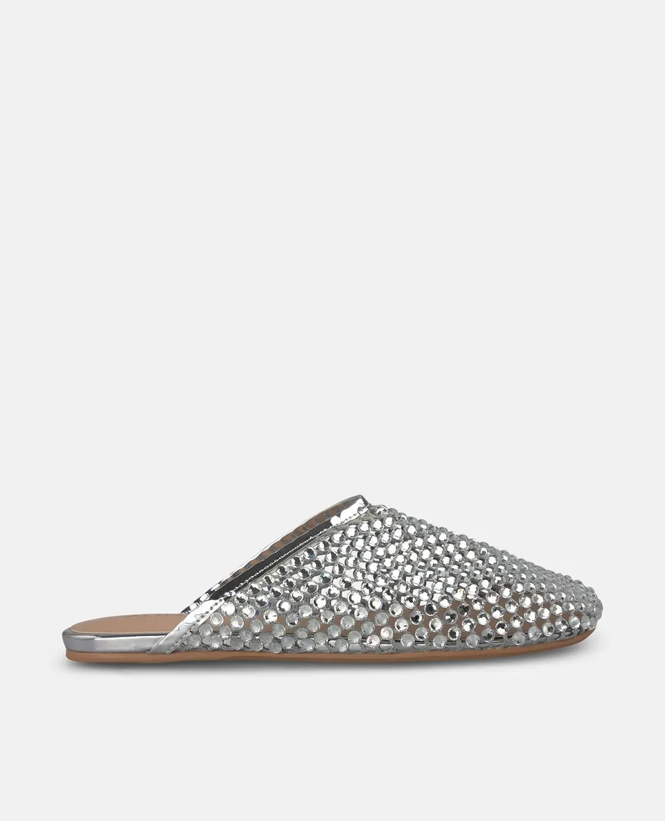 alma-en-pena-flache-mesh-mules-in-silber-mit-strass-nieten image 1