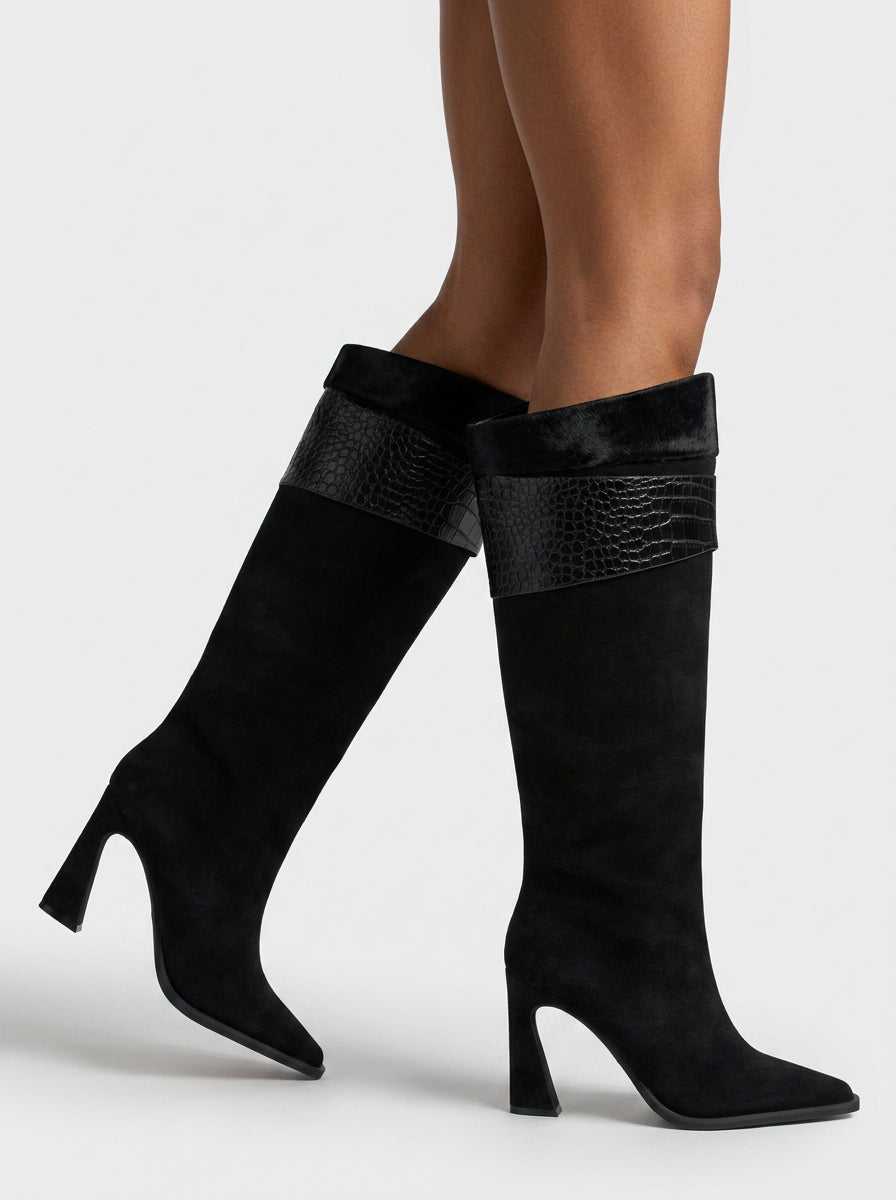 alma-en-pena-leather-boots-animal-print-kniehohe-lederstiefel-schwarz-9-cm image 2