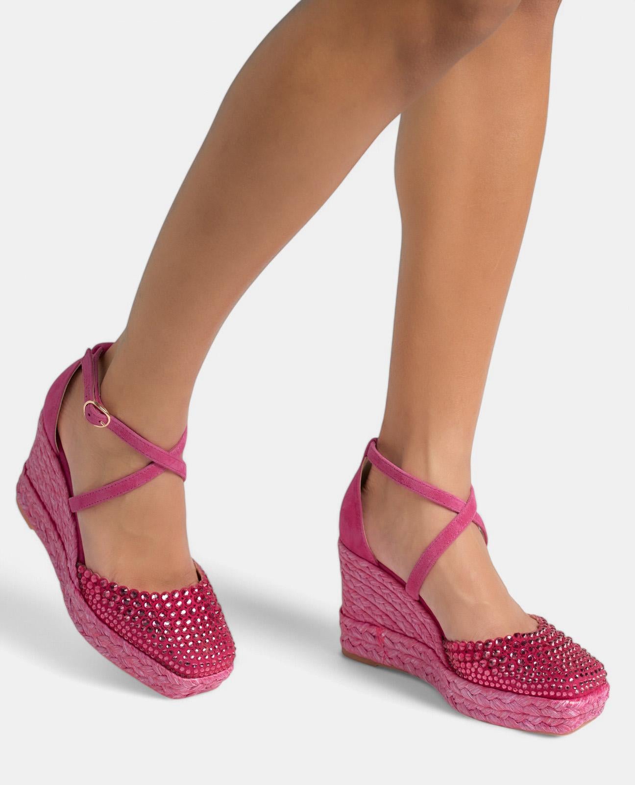 alma-en-pena-keil-sandale-fuchsia-7-cm-keil-mit-strass image 5