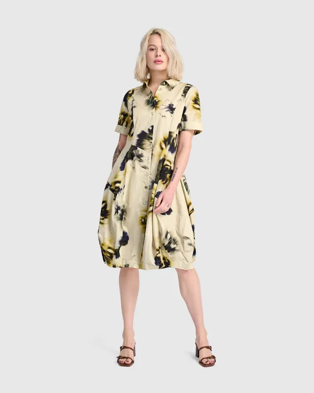 alembika-barb-cotton-shirthemdkleid-pansy-floral image 1