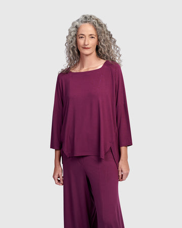alembika-essential-boxy-top-damen-top-in-sangria image 3