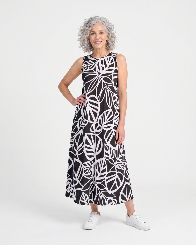 alembika-fronda-a-linie-midi-kleid-mono image 1