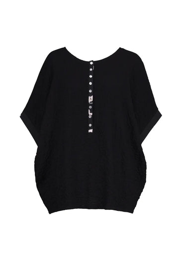 alembika-henley-crepe-top-schwarz-knopfleiste image 8