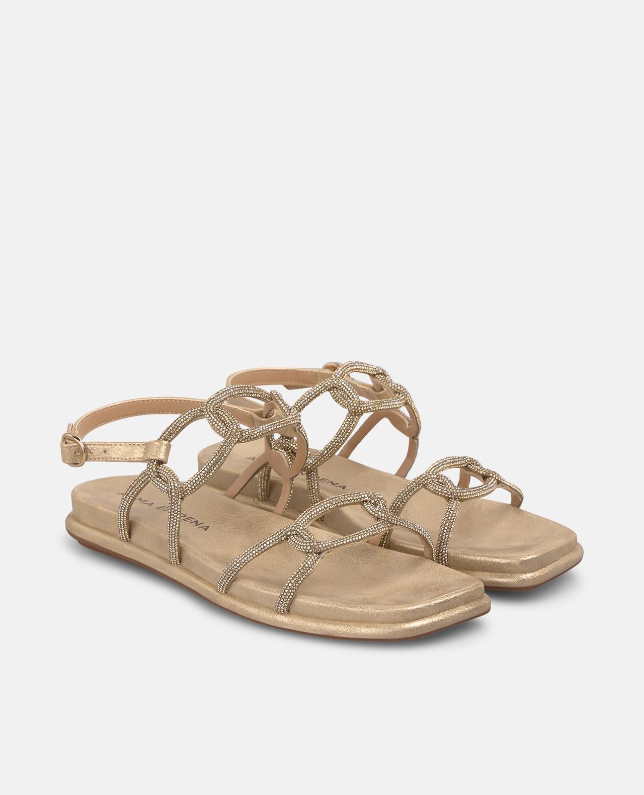 alma-en-pena-flat-interlaced-sandal-riemchensandale-gold-2-cm image 2