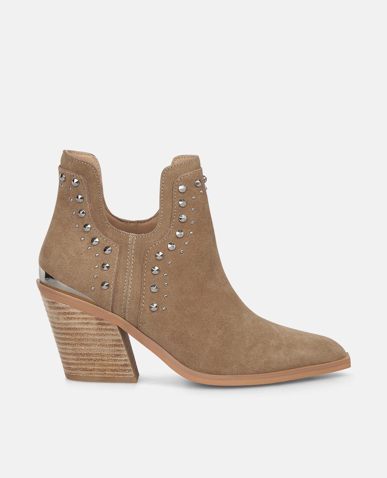 alma-en-pena-stiefelette-mit-absatz-schlitz-und-nieten-vison-8-cm-absatz image 1
