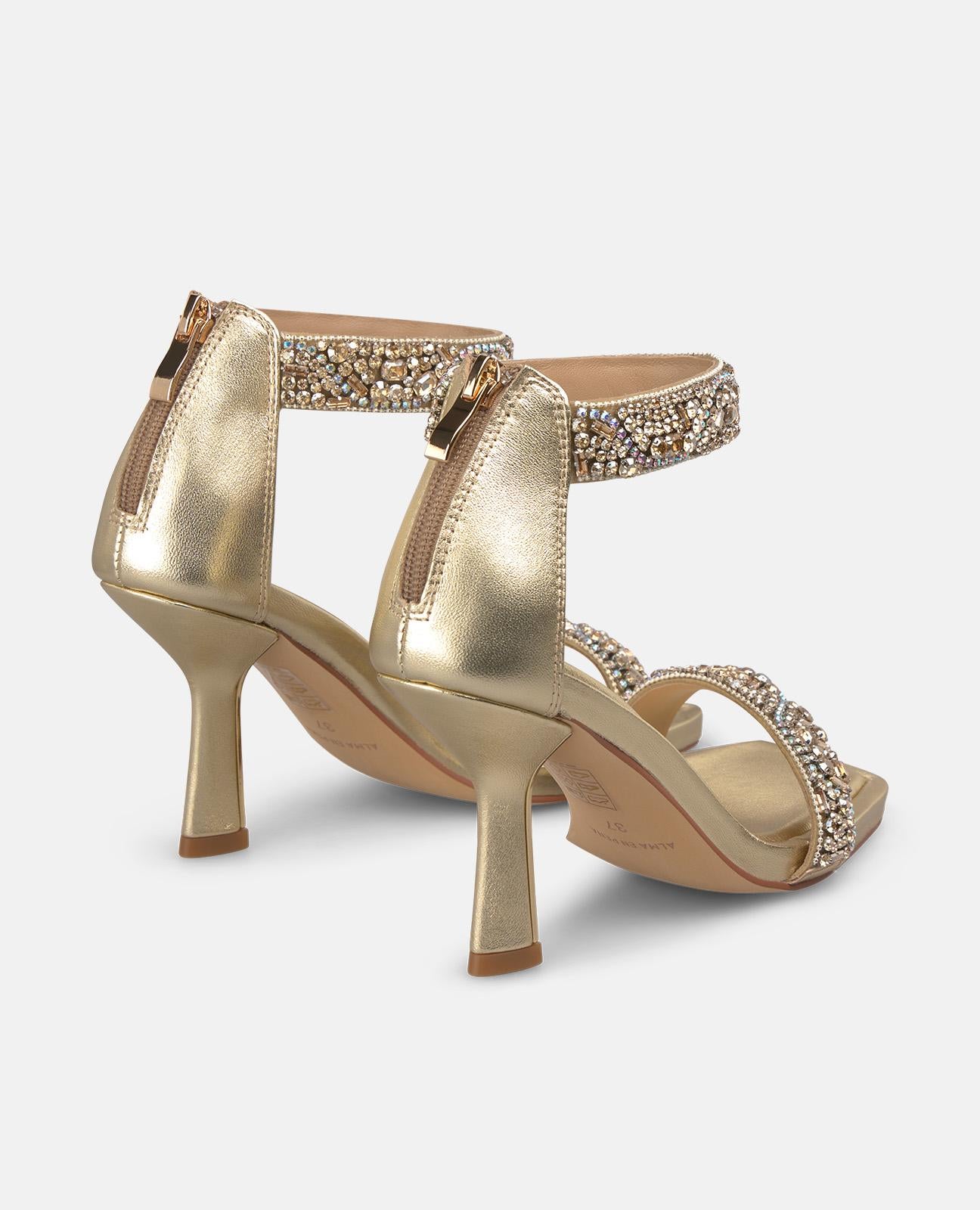 alma-en-pena-riemchensandal-gold-mit-schmuck-effekt-9-cm image 3