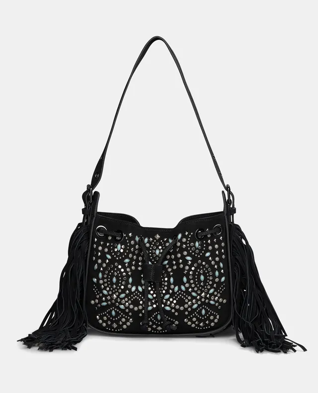 alma-en-pena-schultertasche-nieten-leder-schwarz-casual image 1