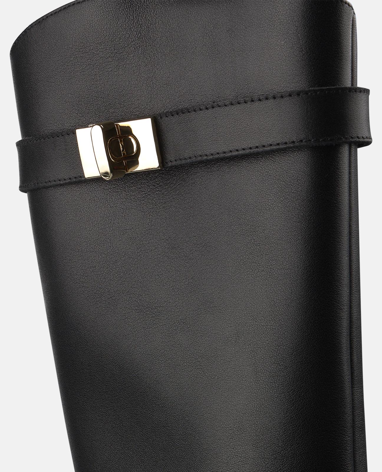alma-en-pena-flat-napa-leather-boots-flachstiefel-schwarz-nappa-3-cm-absatz image 4