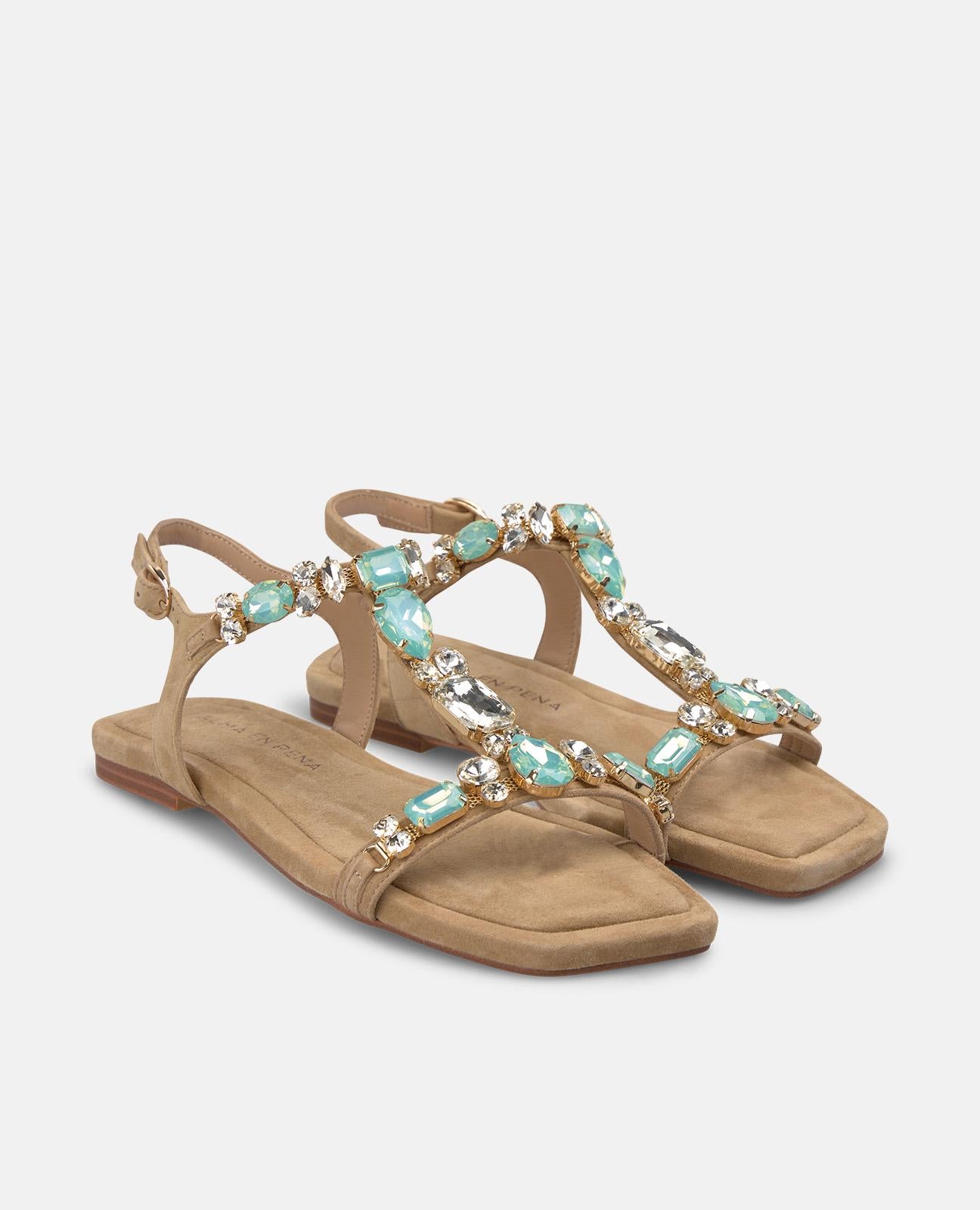 alma-en-pena-flat-sandals-with-rhinestone-accents-flache-sandale-arena image 3