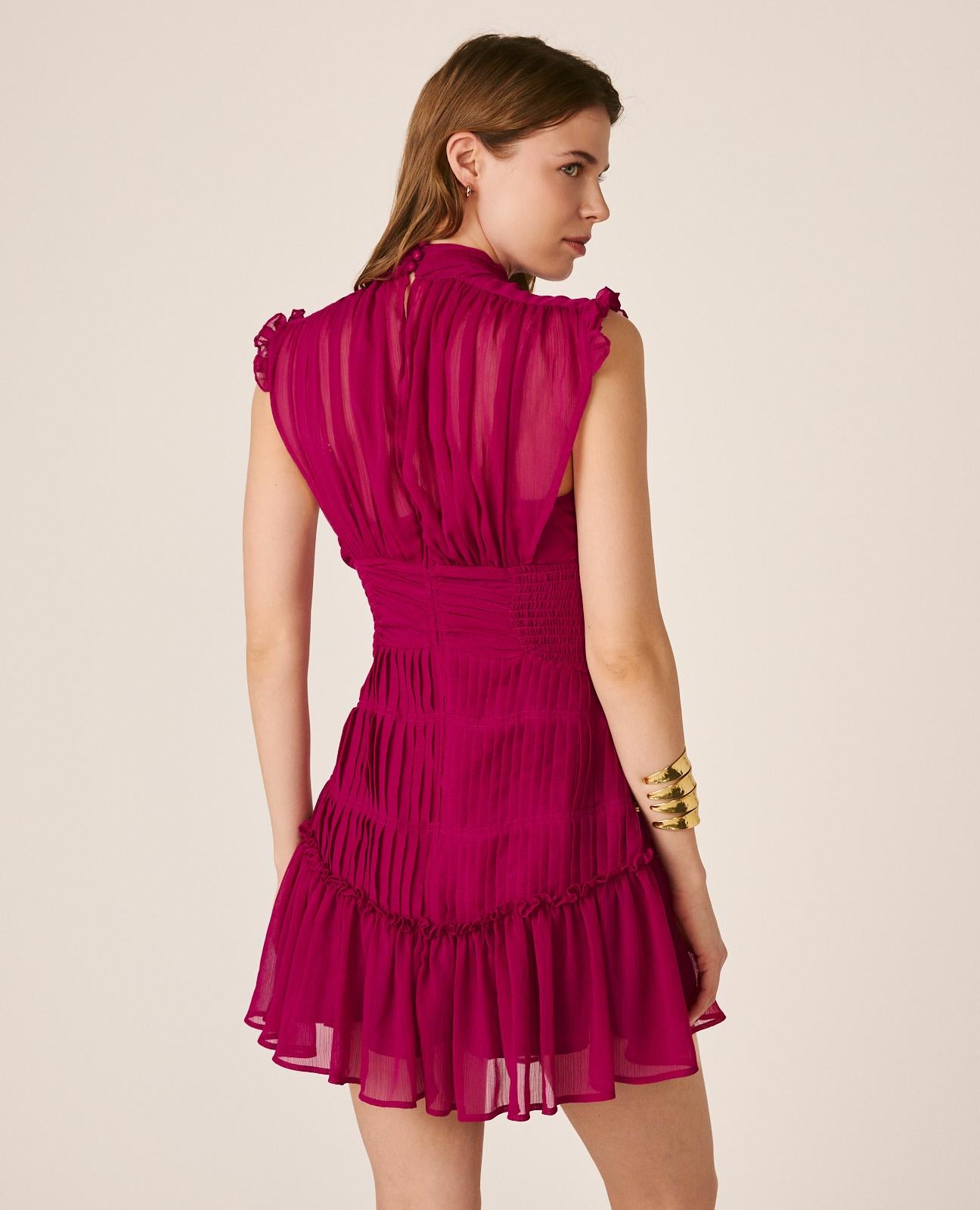 alma-en-pena-high-neck-dress-minikleid-fuchsia-rmellos image 5