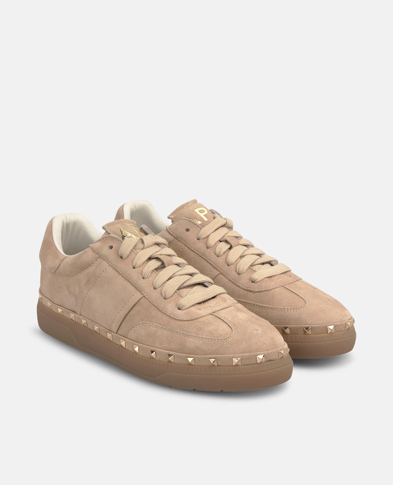 alma-en-pena-sneaker-mit-metallic-nieten-damen-freizeit-sneaker-beige-2-5-cm image 2