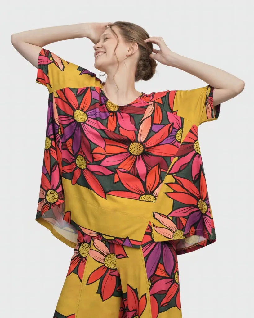 alembika-marigold-trapeze-top-bouquet-damen-tunika-a-linie image 1