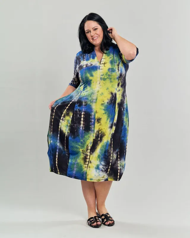 alembika-carla-cocoon-midi-kleid-tie-dye image 1