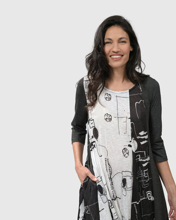 alembika-the-good-life-dress-script-damen-kleid-3-4-arm image 7