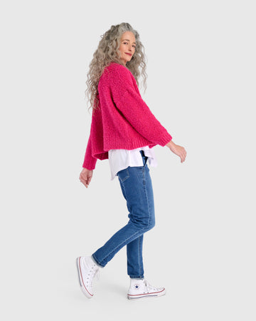 alembika-teddy-boucle-cardigan-fuchsia image 6