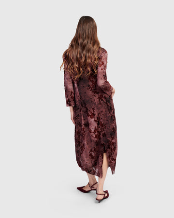 alembika-barbra-cocoon-dress-wine-mesh-spitzenkleid image 4