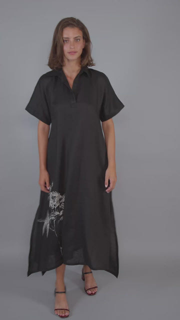 alembika-summer-rose-maxi-dress-black-leinen-maxikleid image 3