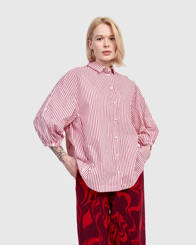 alembika-bethany-button-down-top-streifen image 1