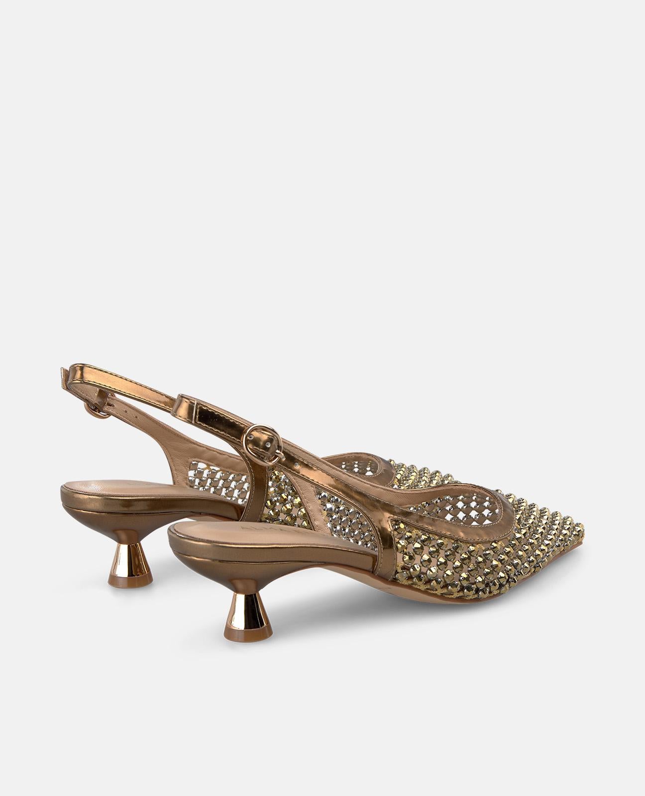 alma-en-pena-metallic-effect-mesh-slip-on-shoe-slingpumps-bronze-4-cm image 3