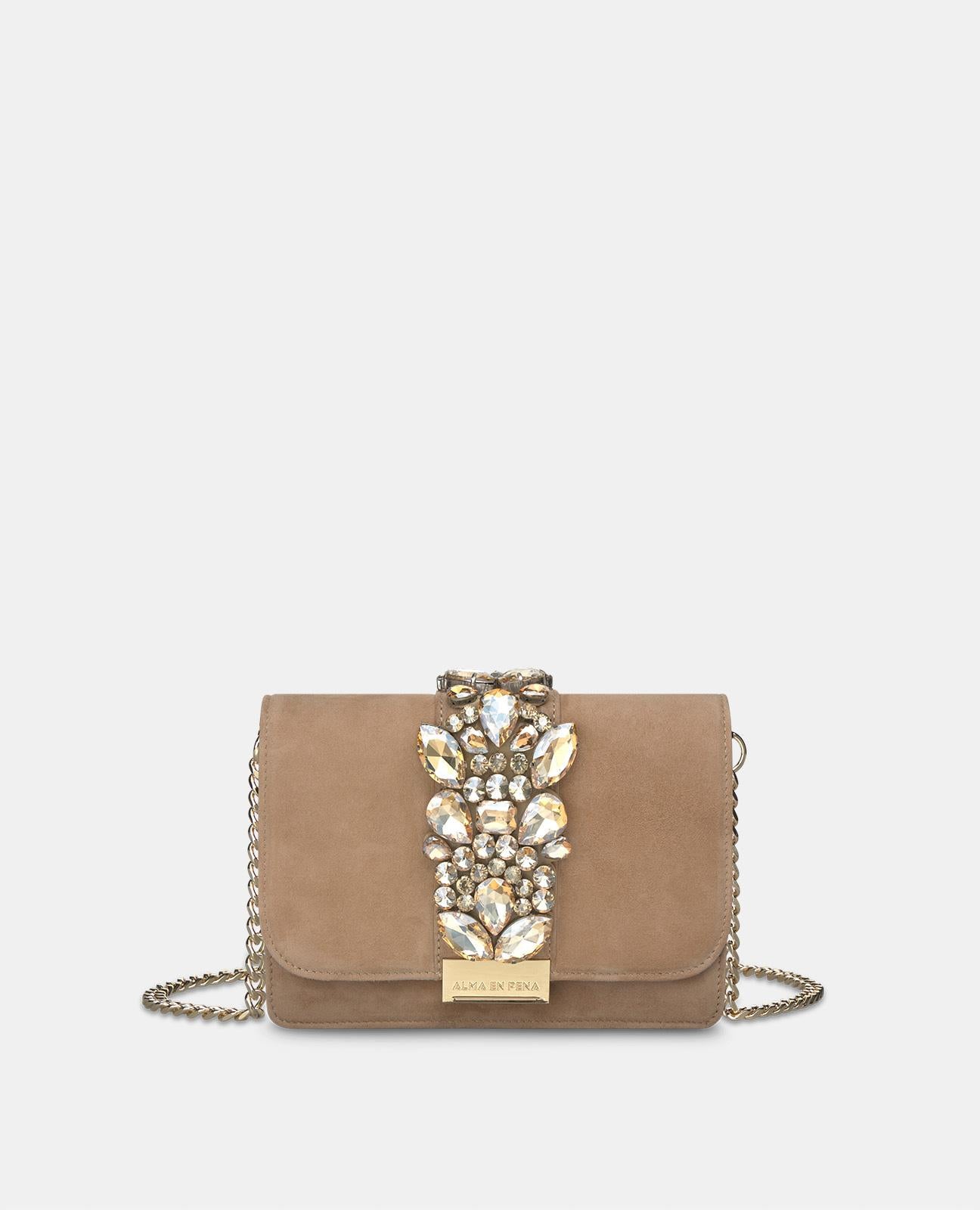alma-en-pena-jewel-shoulder-bag-schultertasche-mit-schmucksteinen-in-sand image 1
