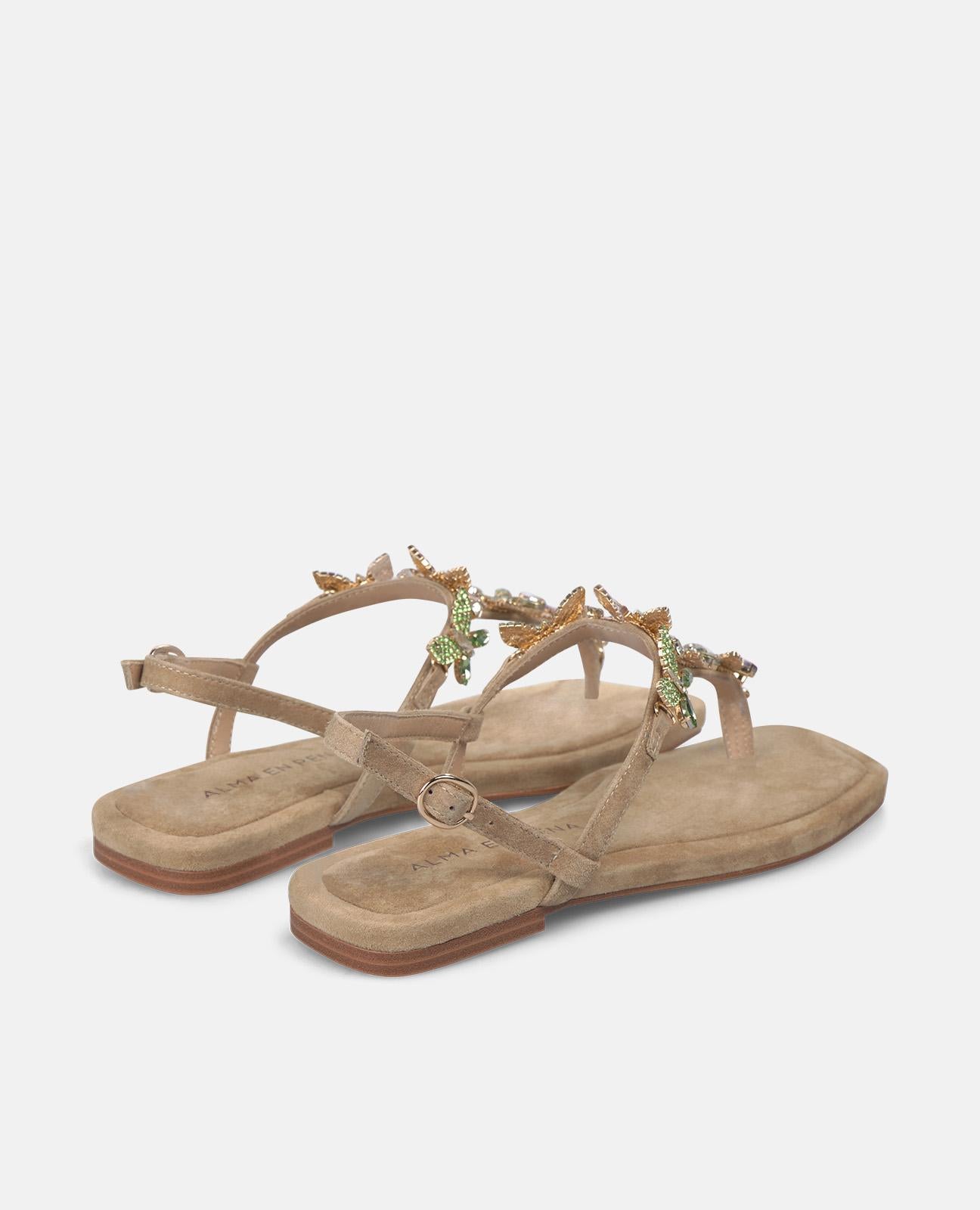 alma-en-pena-flache-t-riemen-sandalen-arena-mit-strass image 3