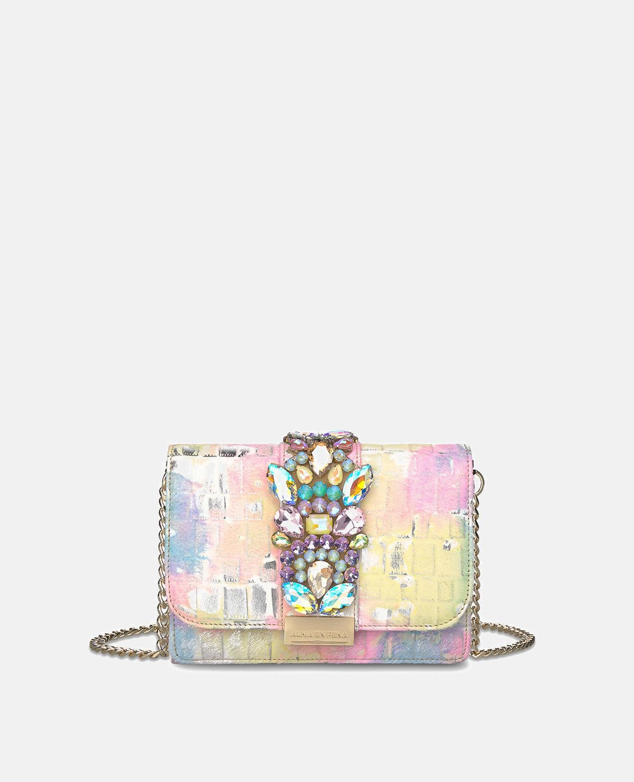 alma-en-pena-clutch-bag-rhinestones-leder-tasche-multicolor image 1
