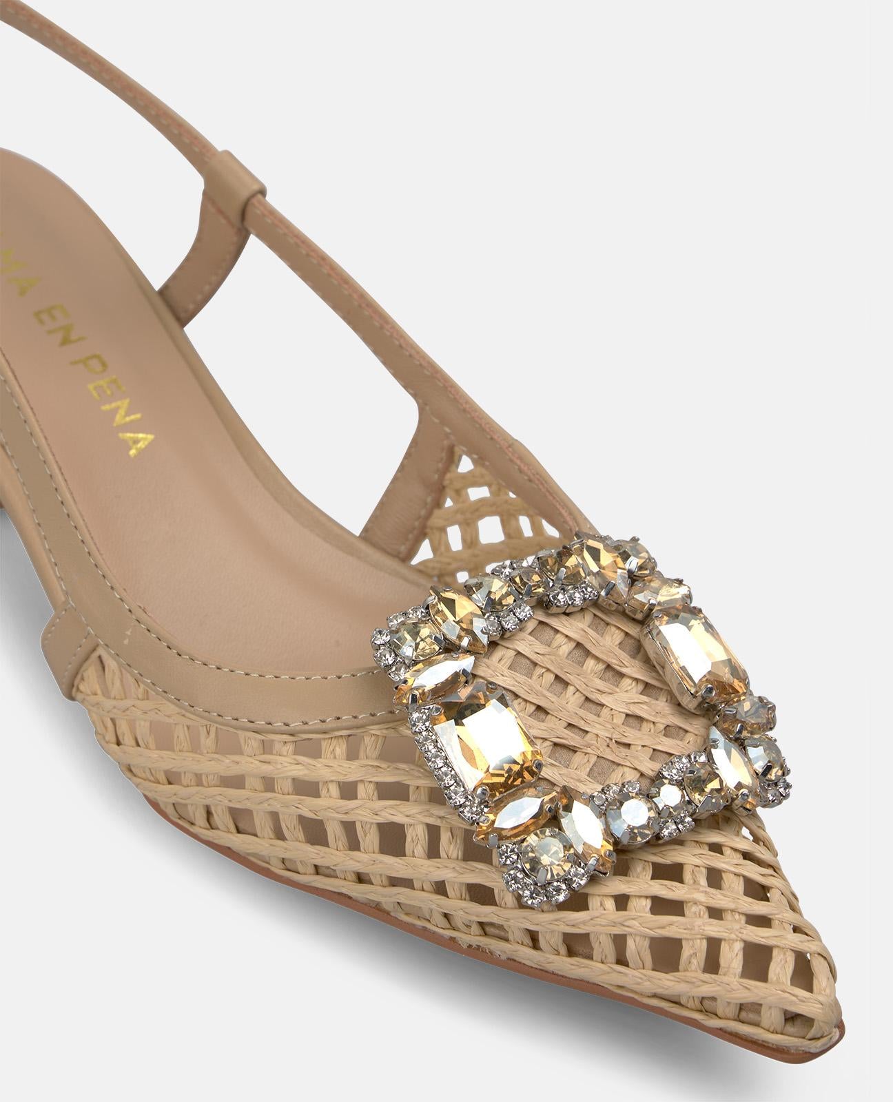 alma-en-pena-mini-raffia-slingpumps-sand-4-5-cm-kittenabsatz image 5