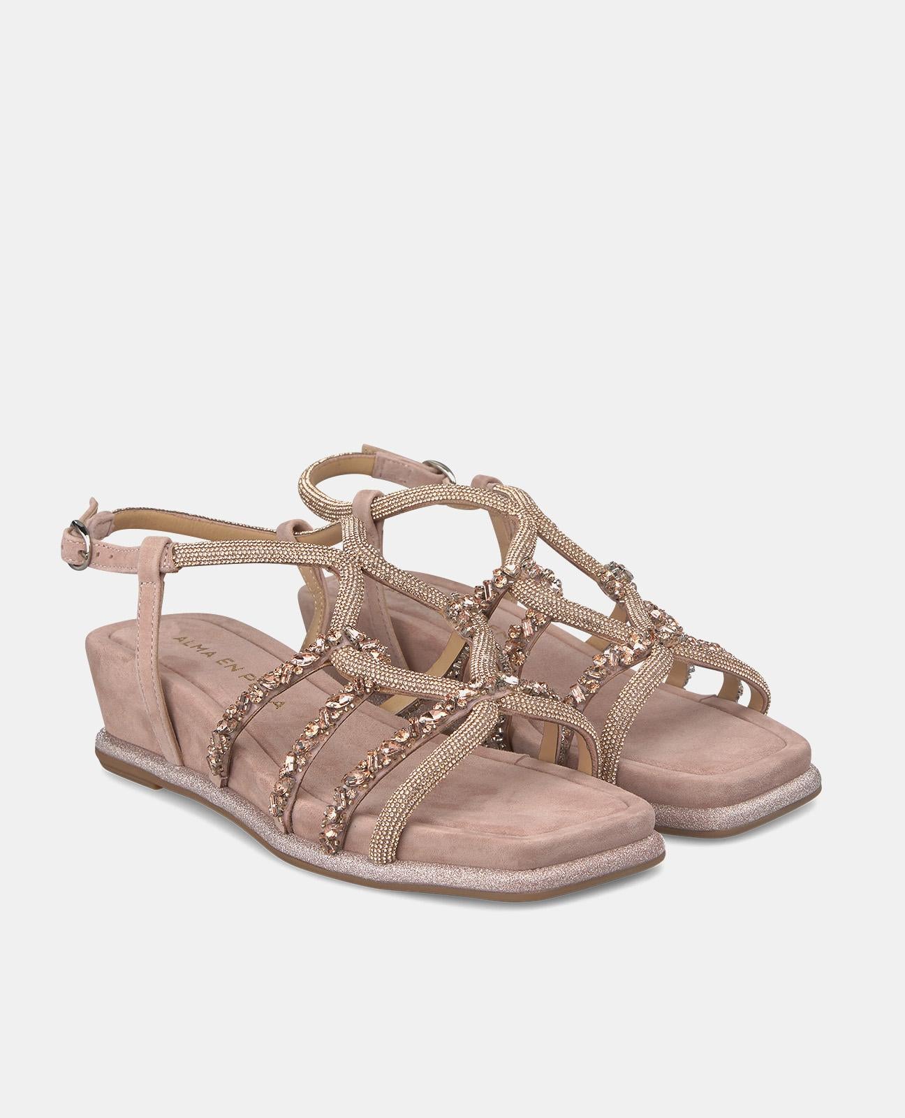 alma-en-pena-keilsandalen-rosa-5-cm-flechtriemen-strass image 2