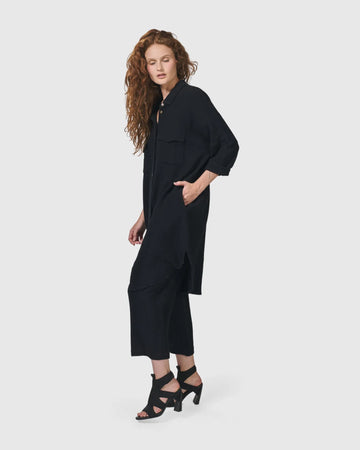 alembika-recreation-shirt-dress-black-damen-hemdkleid-baumwolle image 6