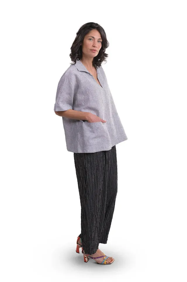 alembika-pinstripe-polo-top-dove image 1