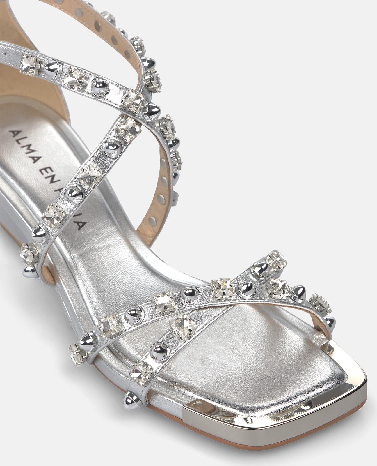 alma-en-pena-riemchen-sandalen-mit-strass-kn-chelschnalle-blockabsatz-6-cm-silbe image 4