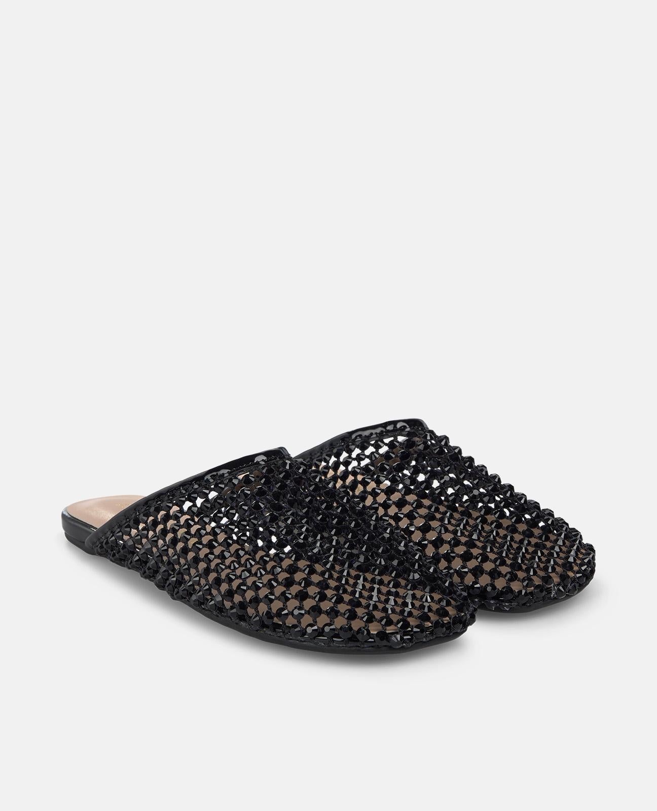 alma-en-pena-mesh-mules-schwarz-strass-spitzzehe-flach image 2