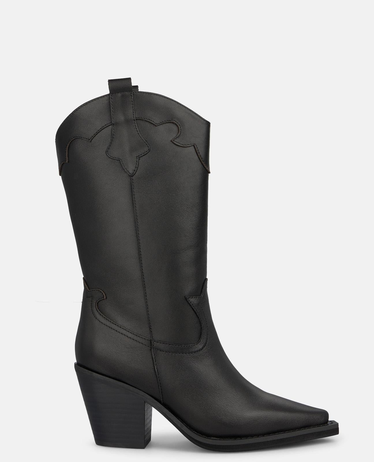 alma-en-pena-cowboy-stiefel-schwarz-nappa-7-cm-blockabsatz image 1