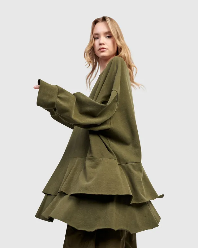 alembika-urban-sahara-oversize-top-olive image 1