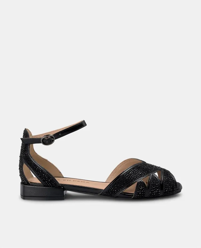 alma-en-pena-flache-sandale-mit-strass-schwarz-2-3-cm-absatz image 1