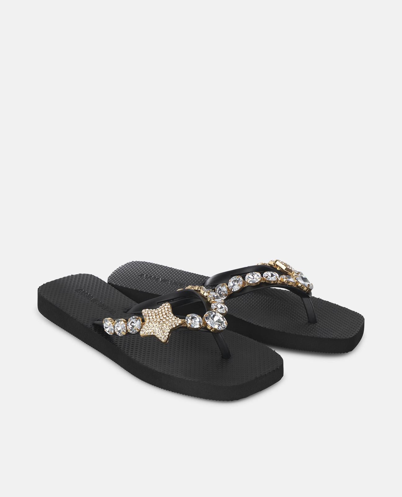 alma-en-pena-flip-flop-with-star-rhinestones-zehentrenner-schwarz image 2